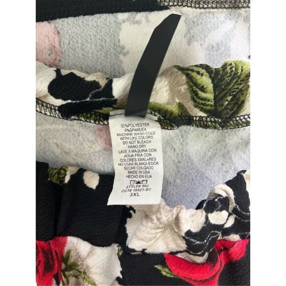 MOA Collection A-Line Skirt Size 3X Crepe Floral Rose Pattern Black Tea Garden - Picture 13 of 13
